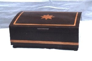 DARK KNIGHT - Inlaid & Hand Crafted Wooden Jewelry Box in Solid Wenge & Mahogany Wood