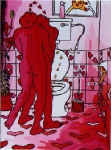 peeing on red room
