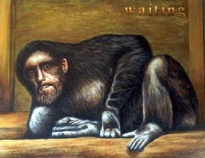 Chimpanzee with selfportrait