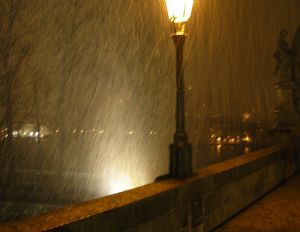 Charles Bridge Prague in the Snow
