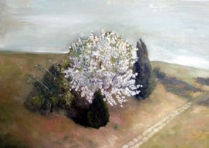 landscape with flowering tree