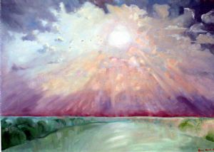landscape with sun