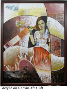Bhattacharya,Abhijit-THE GIRL (Acrylic on canvas)