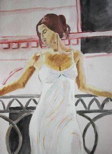 Woman On Balcony-After Fabian Perez
