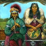 Waukus, the Shinnecock Flute Player and Daughter