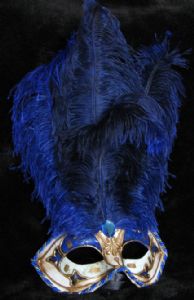 Hapeman,Claudia-Gorgeous Blue Venetian feather  mask by www.socaldesignco.com
