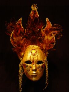 Alicanto -Designer mask made by Claudia Hapeman of www.socaldesignco.com.