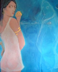Sappho with Aphrodite's Golden Aplle Beside Herself