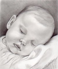 Baby Sleeping Pencil Portrait