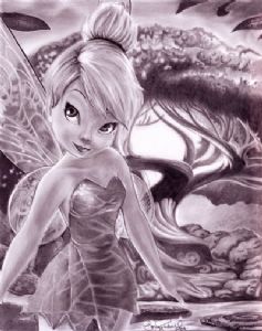 Tinkerbell Graphite Drawing