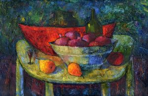 Ozhgibesov,Pavel-Still life with water-melon and fruits