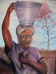 Woman Carrying Watercan