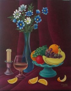 Levitas,Olga-Still life on burgundy background