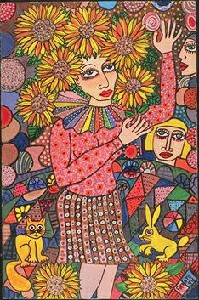 Woman with Flowers in Her Hair