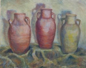 Three Clay Vases