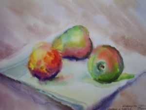 Pears and a peach