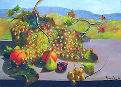 alfonso,palma-Natura morta con uva e fichi