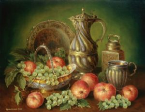 Still-life with red apples