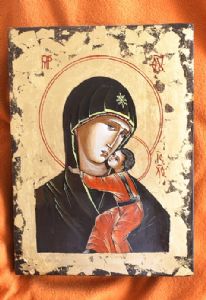 B-Byzantine Icon-Fecioara Maria si Pruncul Isus