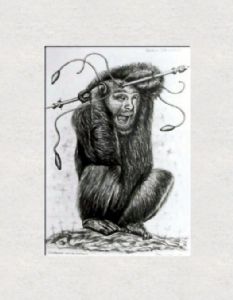 Chimpanzee with selfportrait