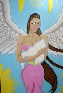 In The Arms Of An Angel by Mentor Sulemanovski acrylic on canvas
