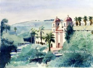 Hillside View of Santa Barbara Mission California
