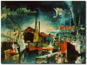 Falce di luna sul porto / Moon crescent on the harbour