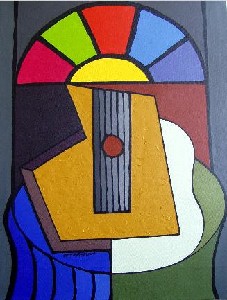 Perez Hernandez,Jose Miguel-Nature of Guitar with stained glass window