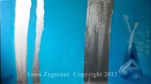 Blue Nude, 2012, oil on canvas, cm.40x70