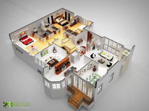 Yantram 3D Section Floor Plan Design Tokyo