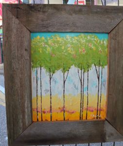 green trees in cypress frame
