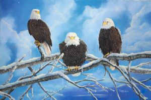 Eagles Warming in the Sun