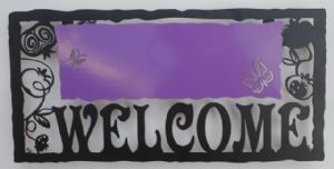 Art Gallery,Joy-A Welcome Sign Purple by Alla Pikovski