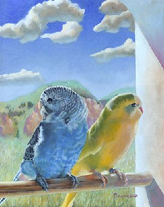 Putnam,Caroline Putnam-Two Parakeets