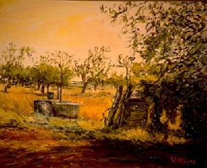 Sicilian country landscape with sink