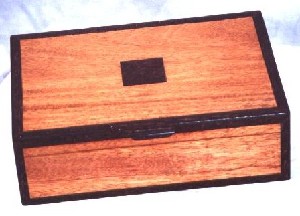 TREASURES - Inlaid & Hand Crafted Wooden Jewelry Box in Solid Wenge & Mahogany Wood