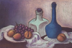 Still-life with blue bottle