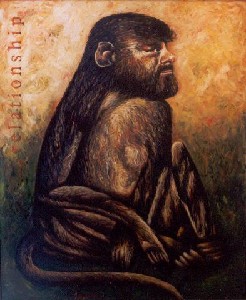 Monkey with selfportrait