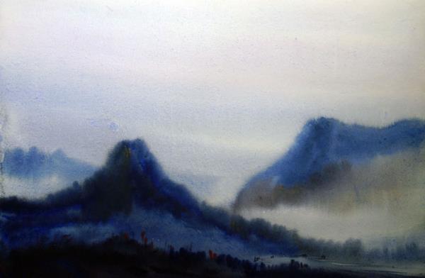 Mystery Himalaya - Watercolor on Paper