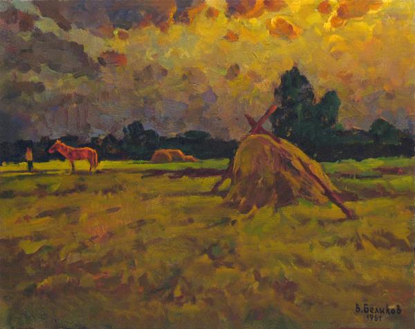 Belikov,Sergey-Red horse on the meadow
