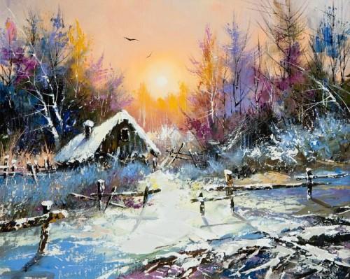 Winter landscape illustration