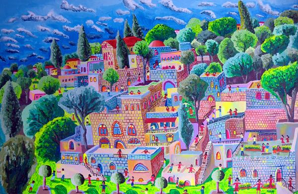 folk artworks painter rphael perez israeli artist painter  arte naif