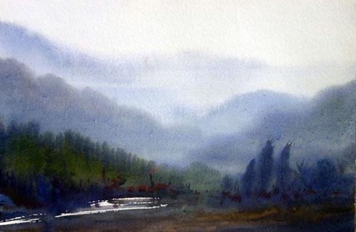 Beauty of Himalaya Landscape -Watercolor on Paper