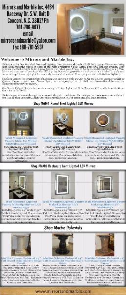 Wall mounted lighted vanity mirrors