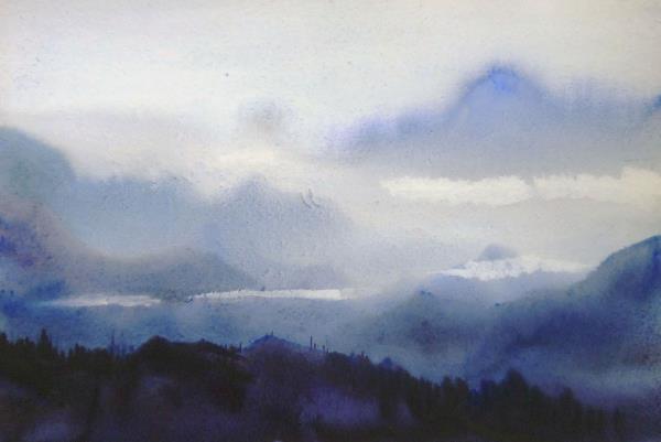 Beauty of Himalaya Landscape -Watercolor on Paper