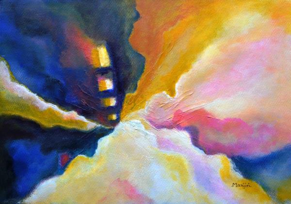 kanvinde,manjiri-Emergence Abstract Colorful Inspirational Painting