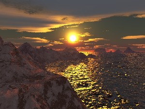 sunset on the sea 1