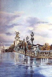 Apres l'orage sur le pont Alexandre III a Paris