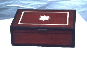 ALLURE - Inlaid & Hand Crafted Wooden Jewelry Box in Solid Wenge, Beech, & Mahogany Wood