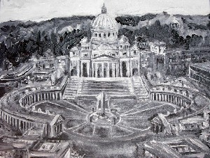 Europe B&W Series(Vatican detail)